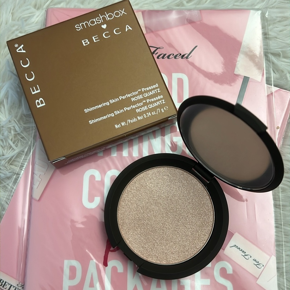 Smashbox X BECCA Shimmering Skin Perfector Pressed Highlighter- Rose Quartz NIB